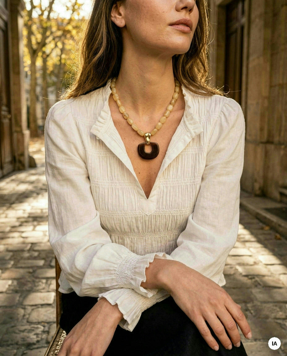 COLLIER FLORENCE CHOCOLAT - BOHM Bague — Image générée par IA