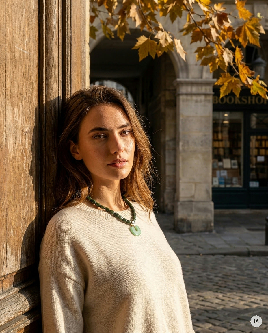COLLIER FLORENCE VERT - BOHM Bague — Image générée par IA