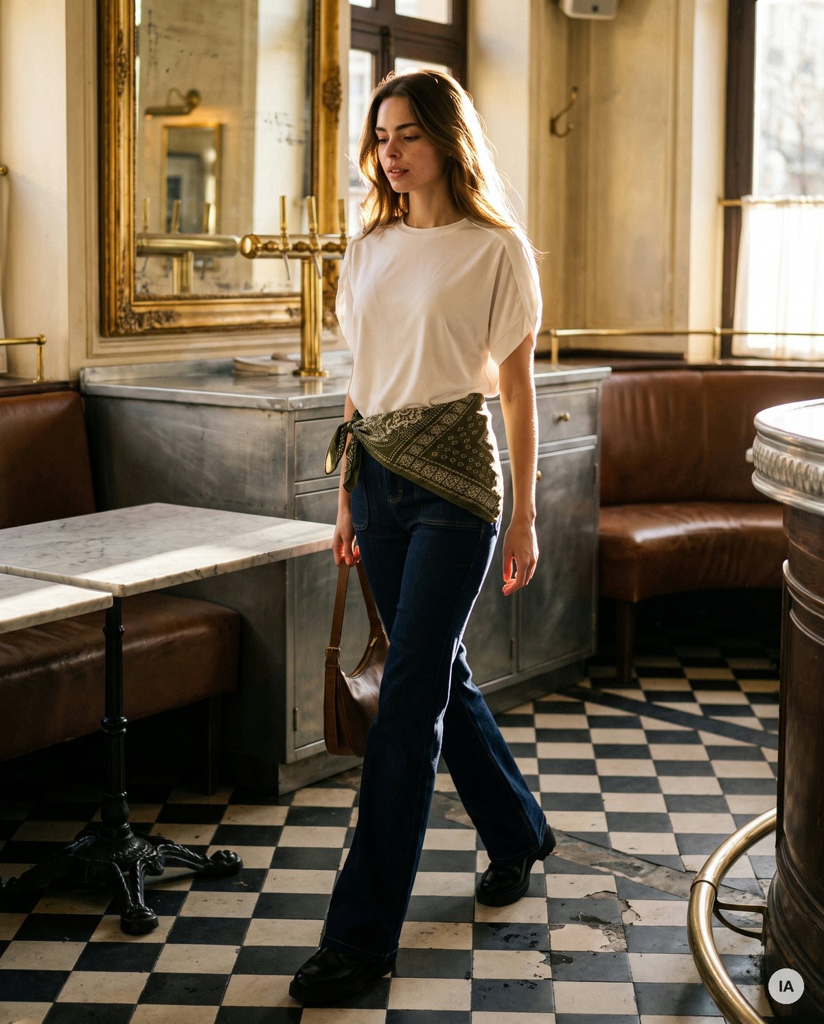 FOULARD CLARICE KAKI - YCOO Ceinture — Image générée par IA