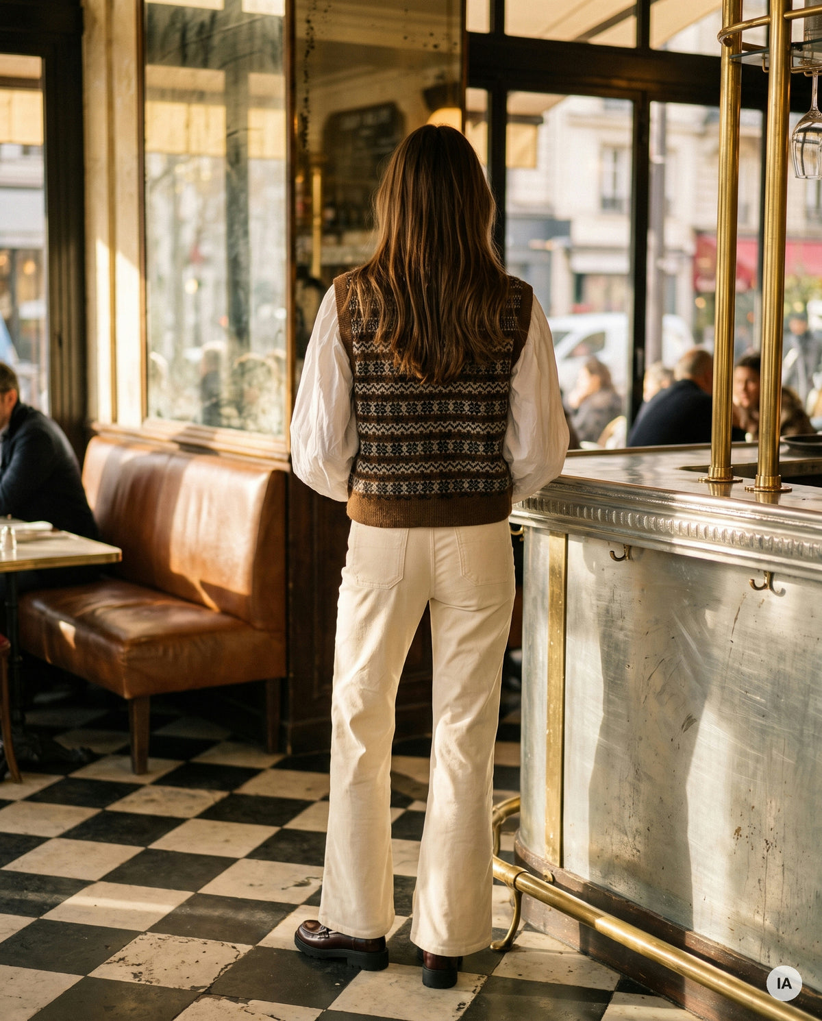 GILET ALIENA CHOCOLAT - ORFEO Pull — Image générée par IA