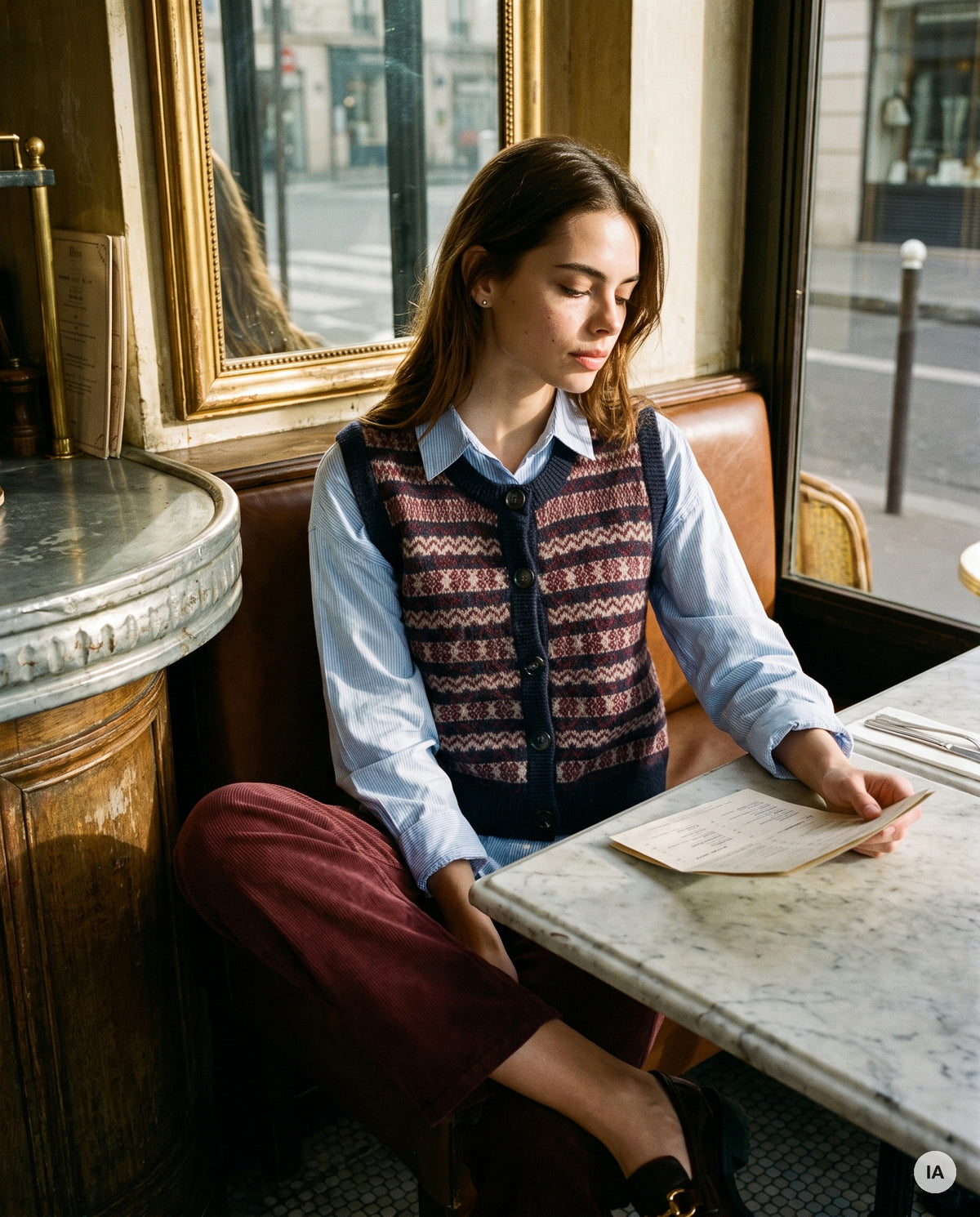 GILET ALIENA NAVY - ORFEO Pull — Image générée par IA