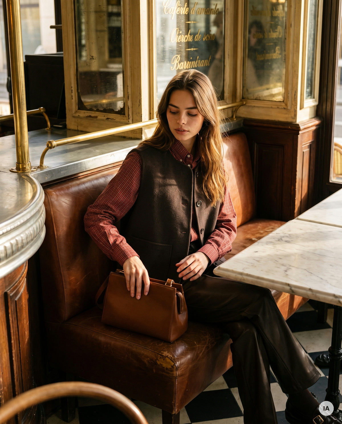 GILET BETY CHOCOLAT - OPULLENCE Gilet — Image générée par IA