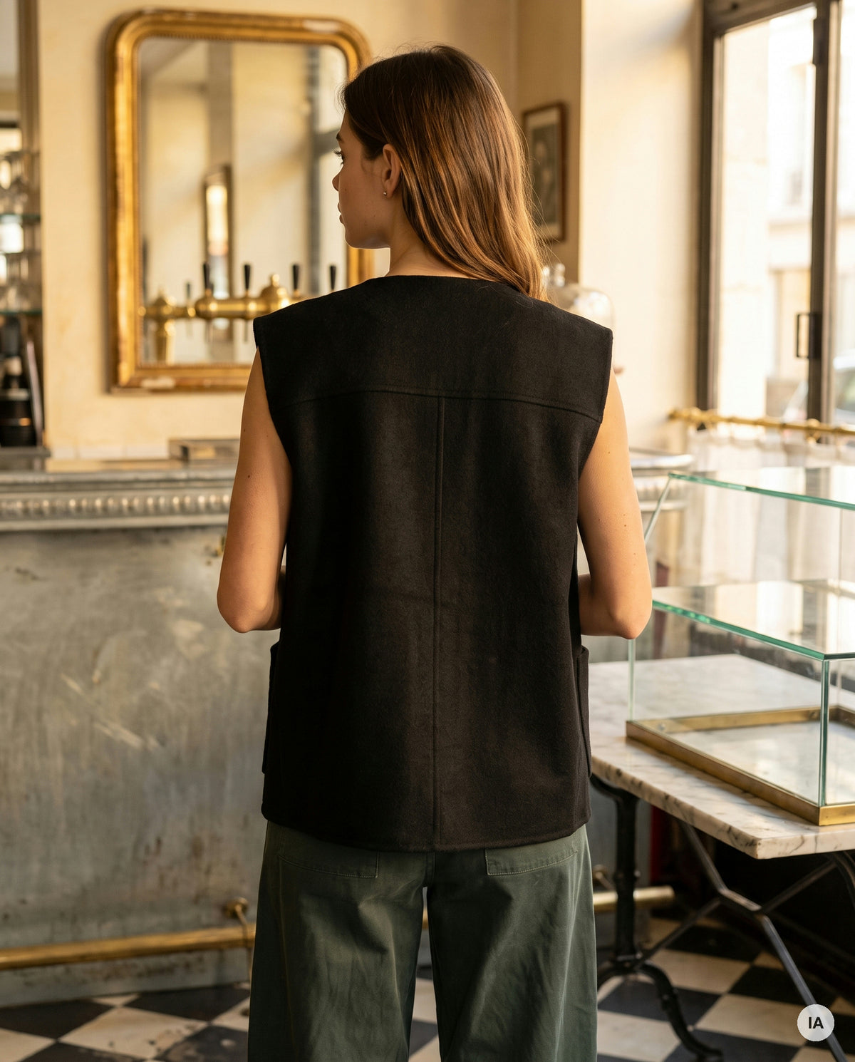 GILET BETY NOIR - OPULLENCE Gilet — Image générée par IA