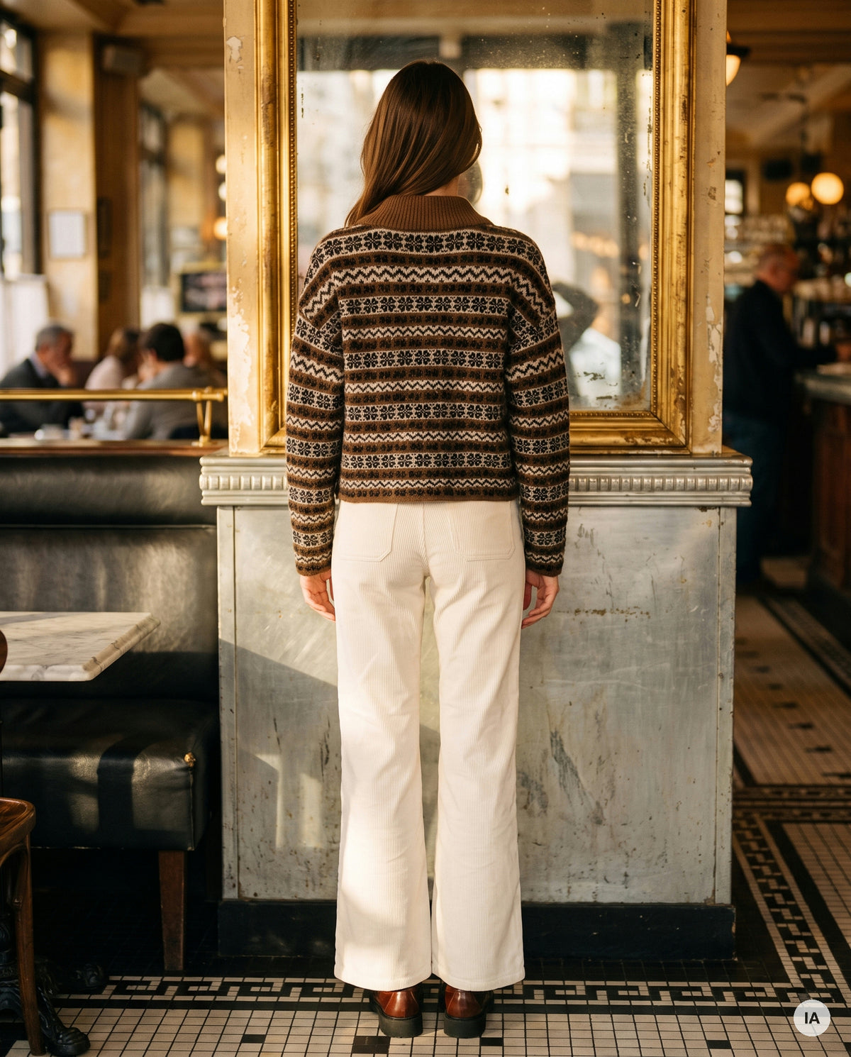 GILET BRIGITTA CHOCOLAT - ORFEO Pull — Image générée par IA