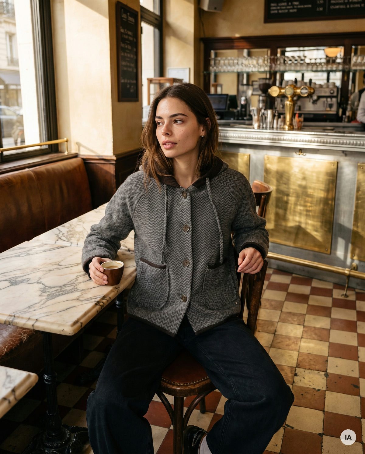 GILET BRISEIS CARBONNE - ORFEO PULL — Image générée par IA