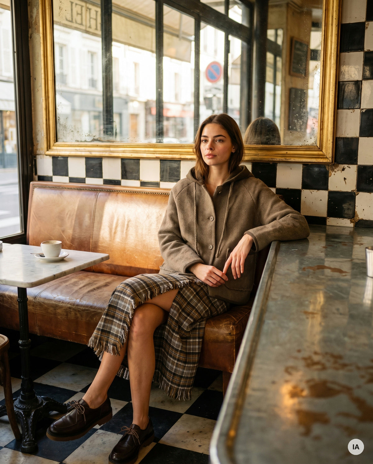 GILET BRISEIS CHOCOLAT - ORFEO PULL — Image générée par IA