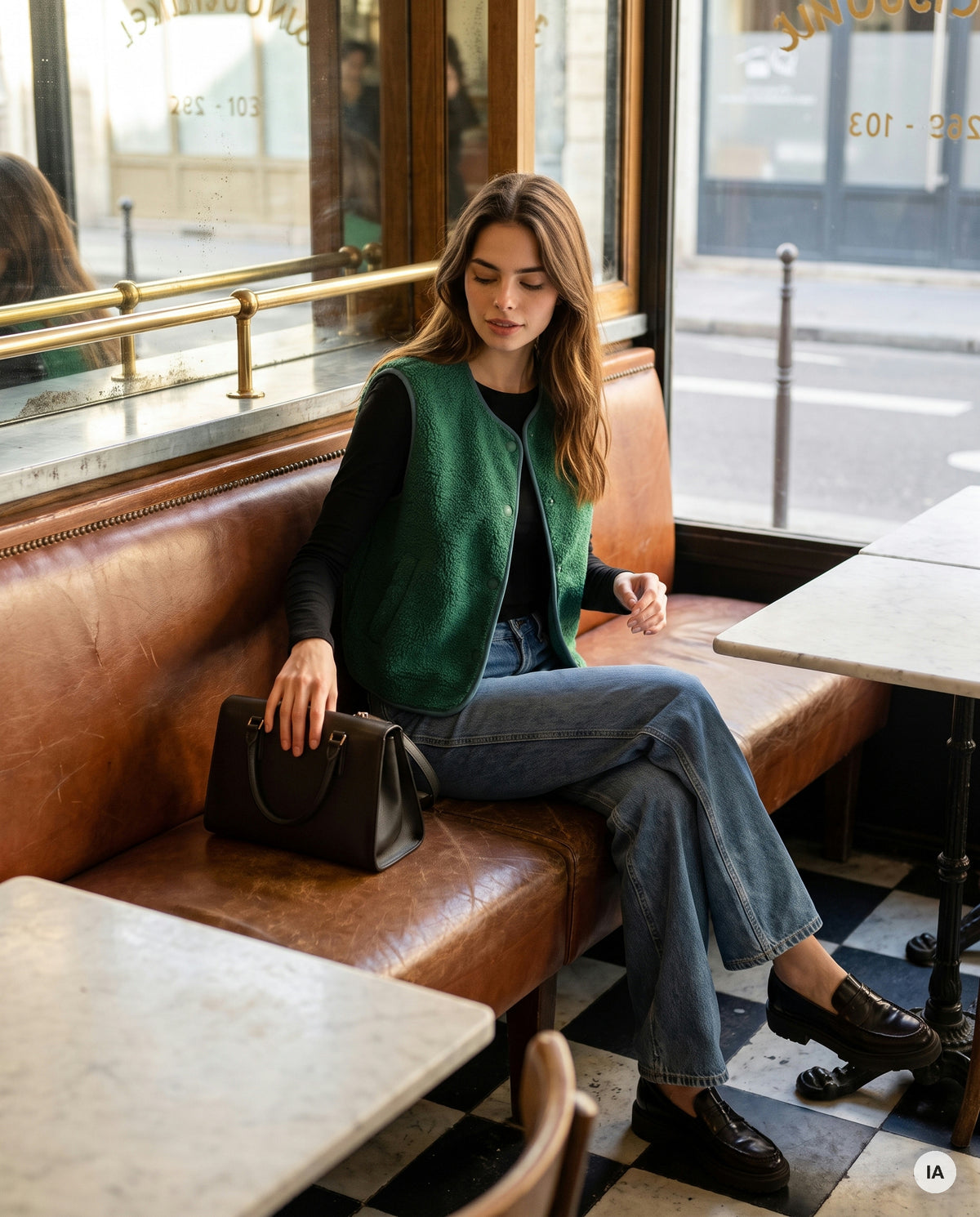 GILET SANS MANCHES PAULINE VERT - CHARLIOR Gilet — Image générée par IA