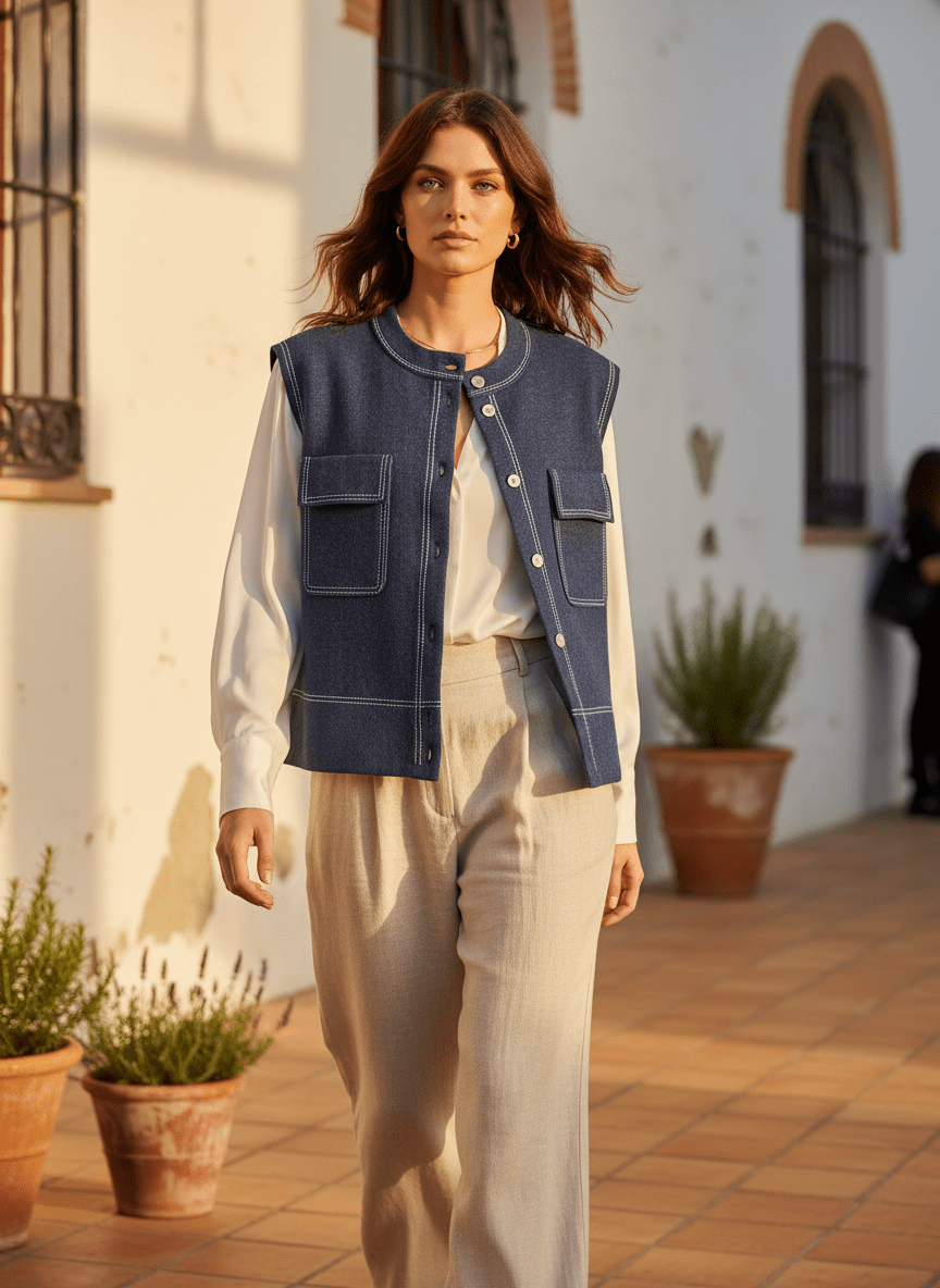 GILET TOMETTE NAVY - ADORE GILET