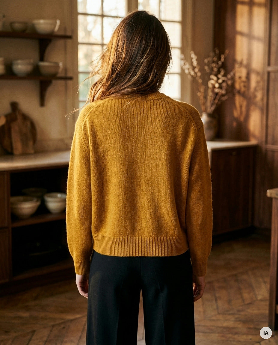 GILET WAYRA OCRE - ORFEO PULL — Image générée par IA