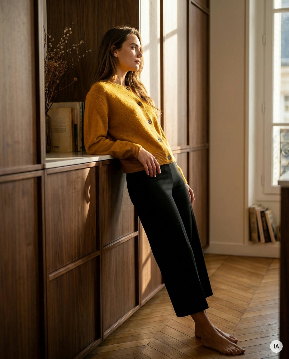 GILET WAYRA OCRE - ORFEO PULL — Image générée par IA