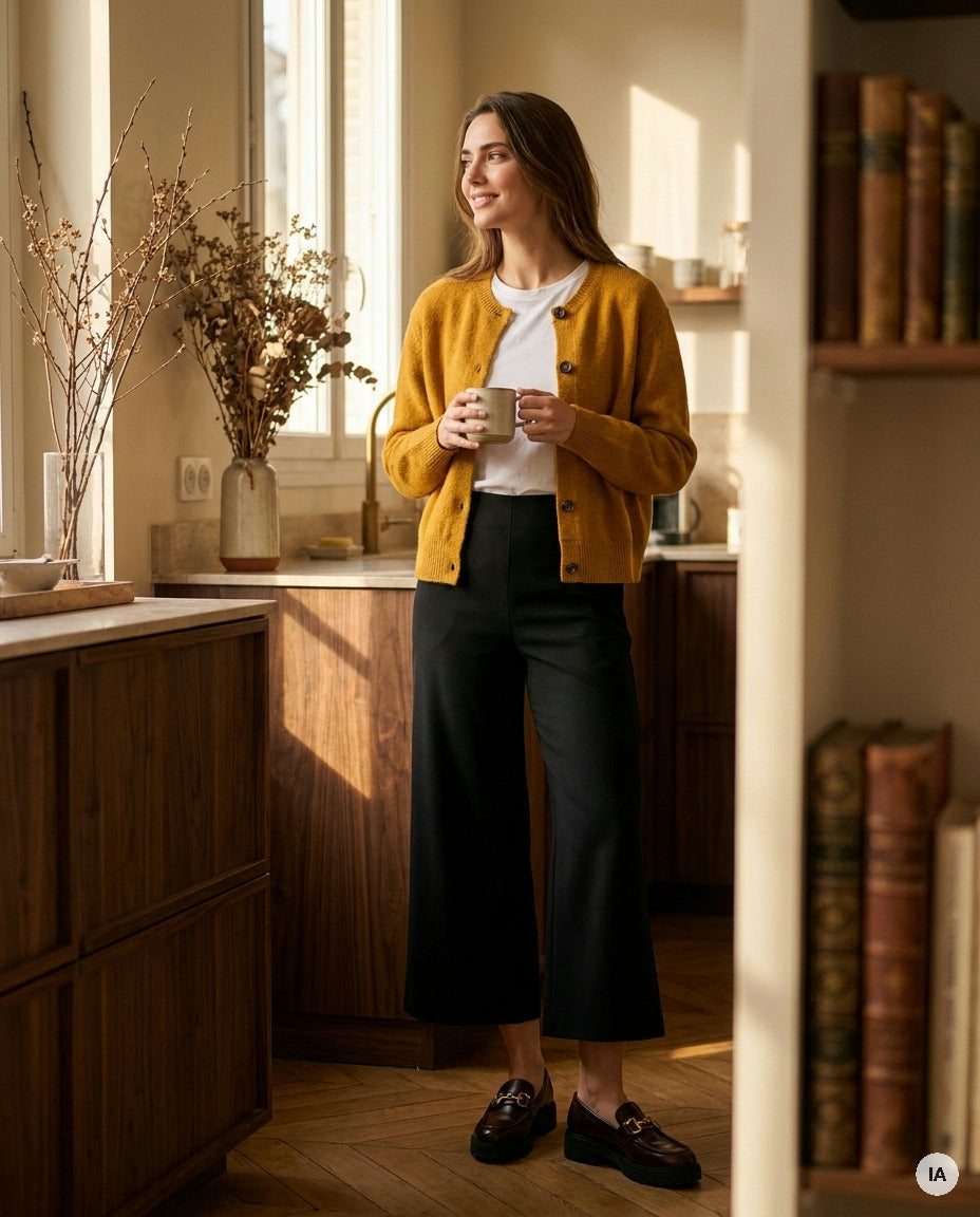GILET WAYRA OCRE - ORFEO PULL — Image générée par IA