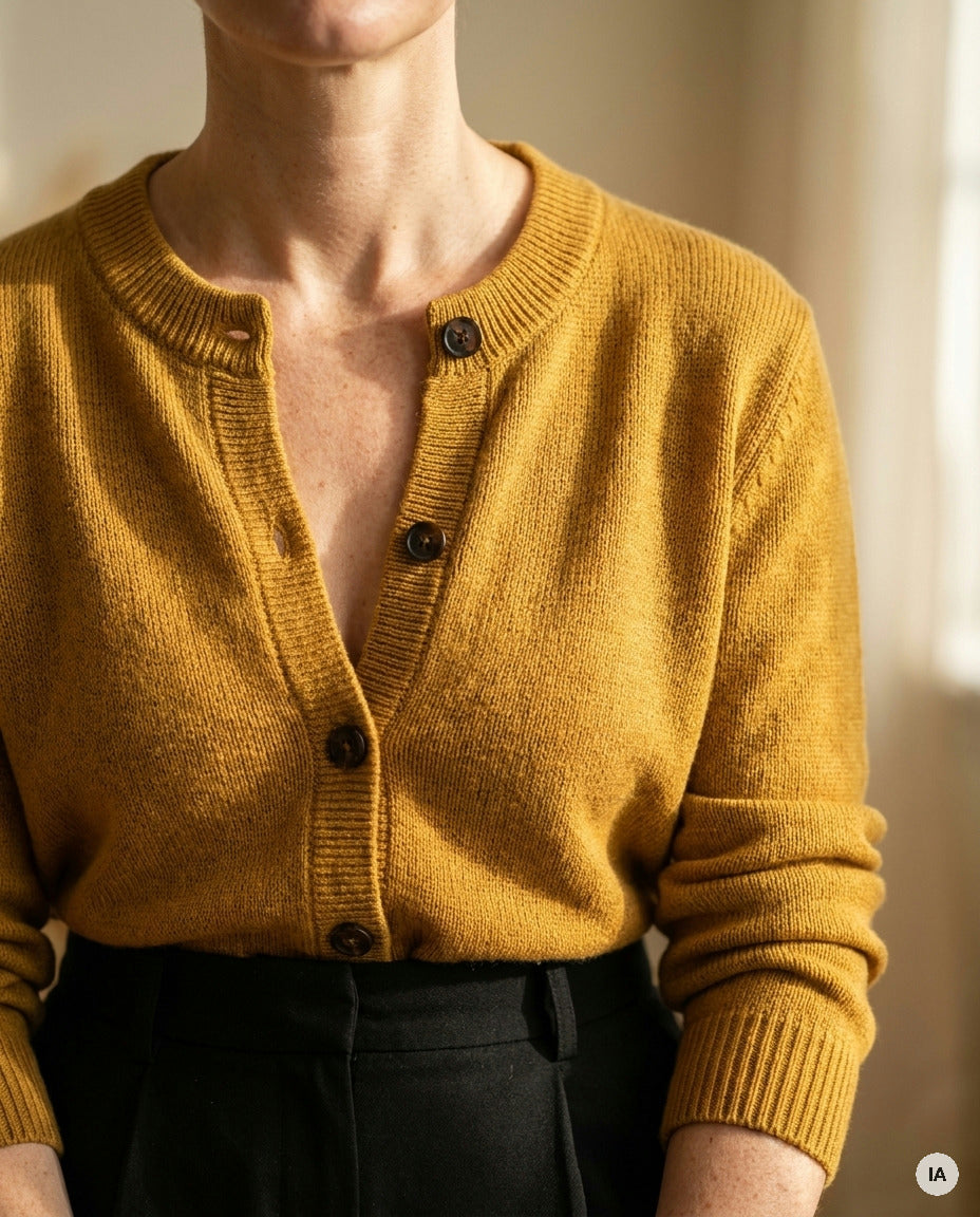 GILET WAYRA OCRE - ORFEO PULL — Image générée par IA