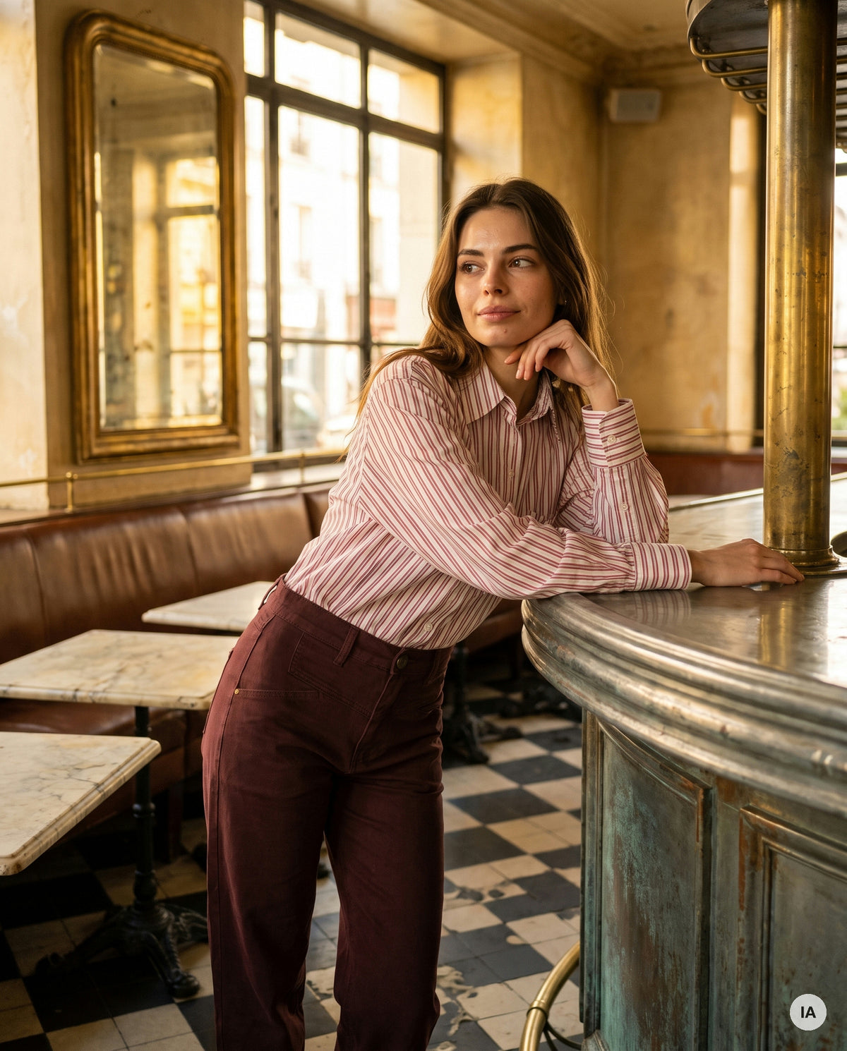 PANTALON JOELY BORDEAUX - MINUIT DOUZE Jeans — Image générée par IA