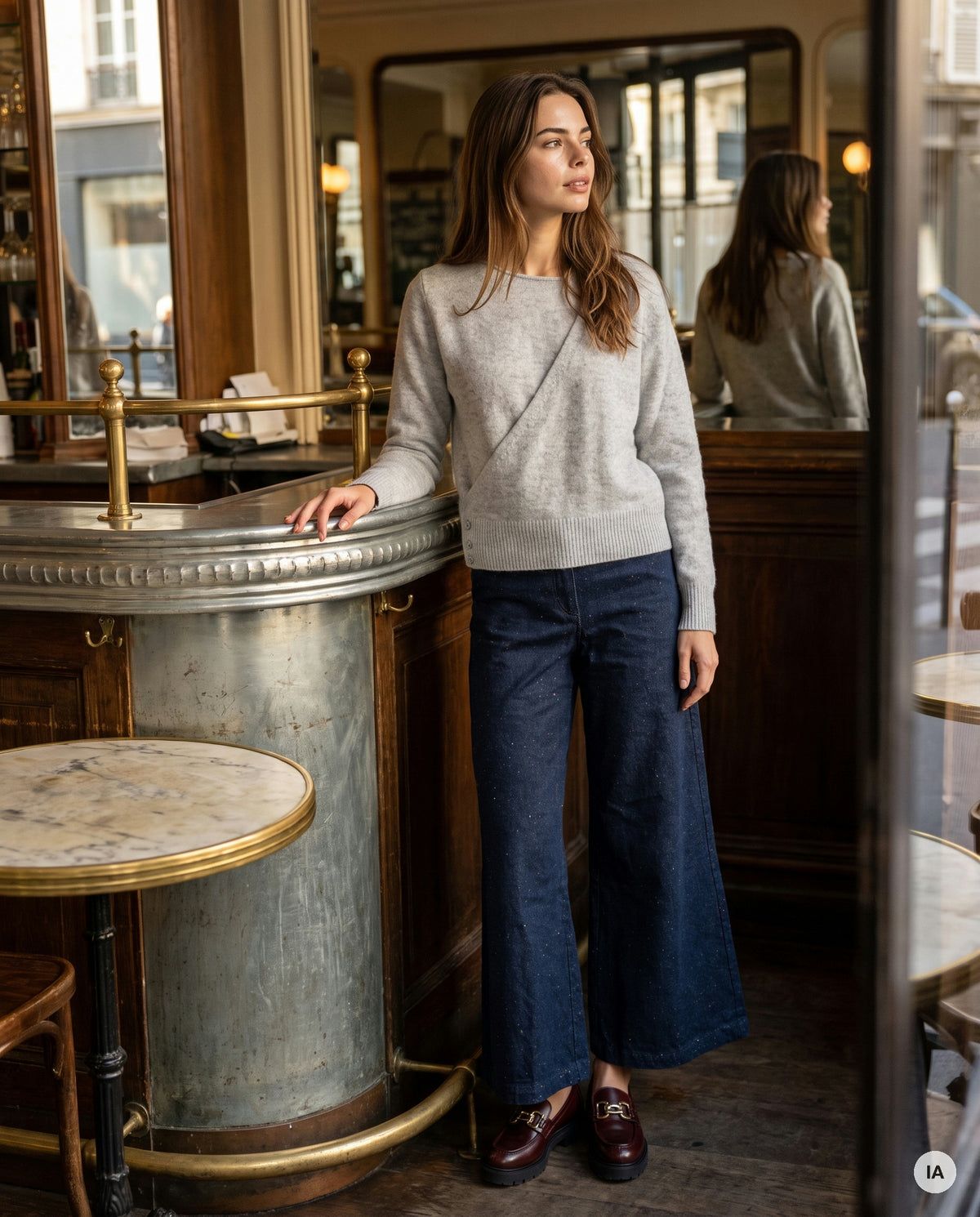 PULL MATHURIN GRIS CHINE - ORFEO PULL — Image générée par IA
