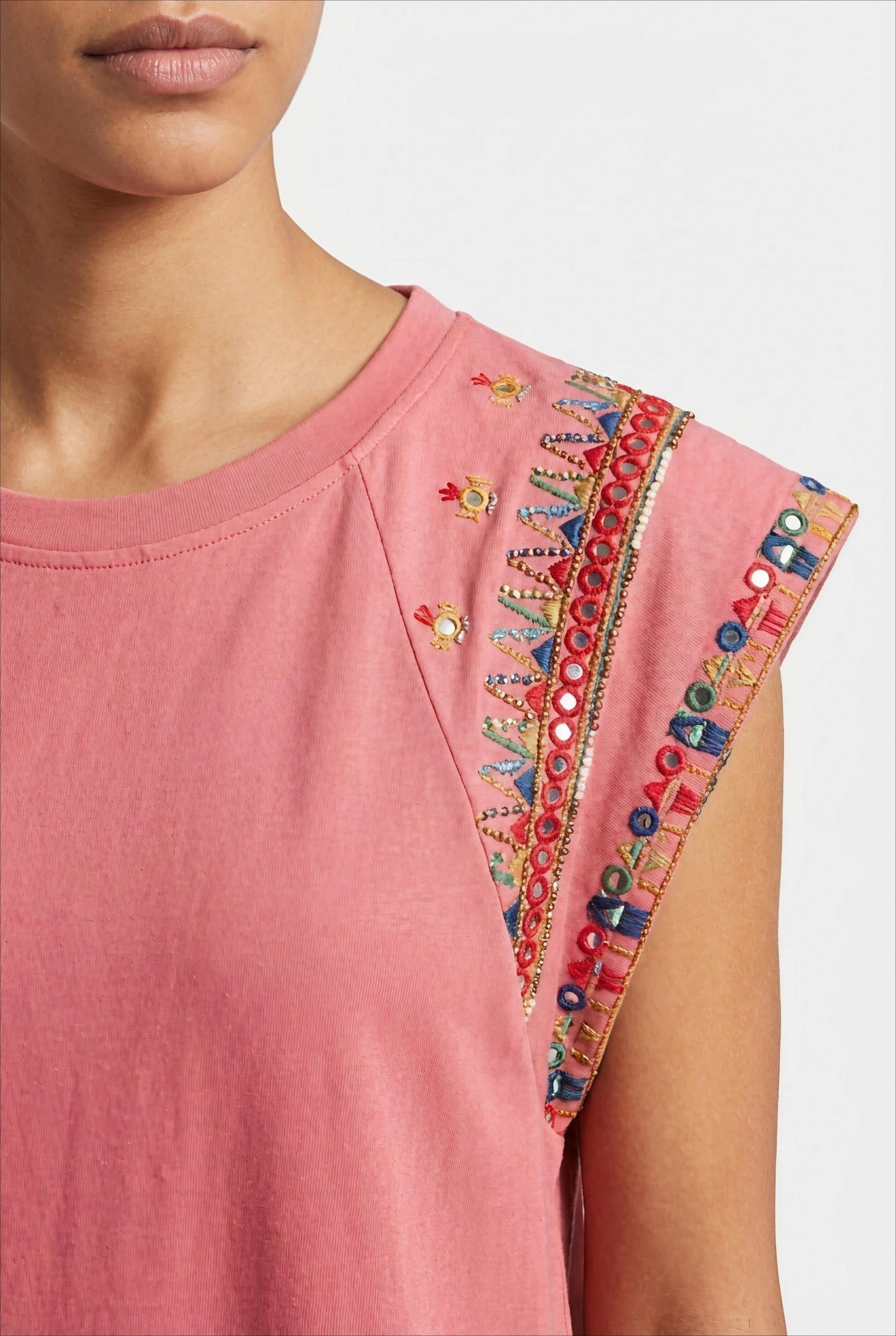 T-SHIRT MERLIN VIEUX ROSE - ADORE Top