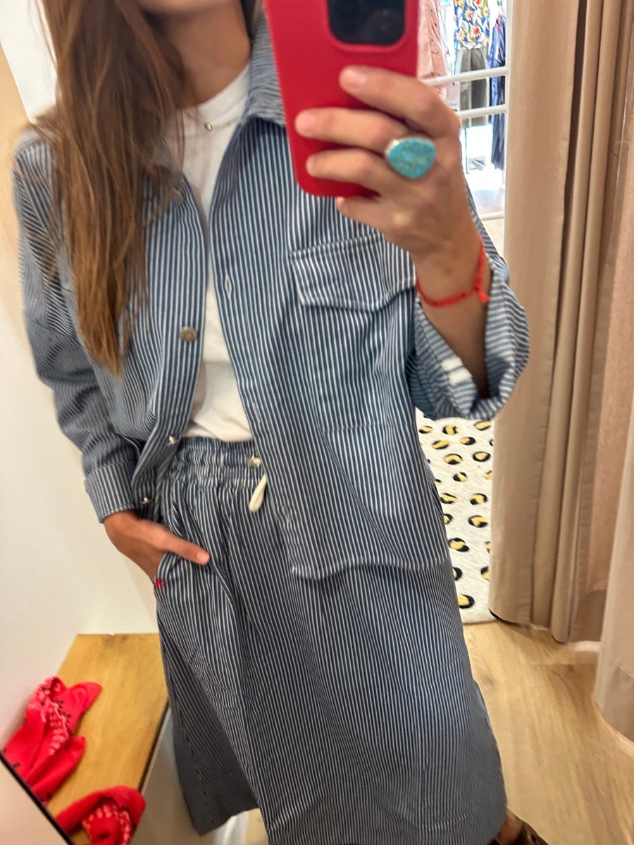 VESTE LYLOU RAYURE BLEUE - RUE MAZARINE VESTE