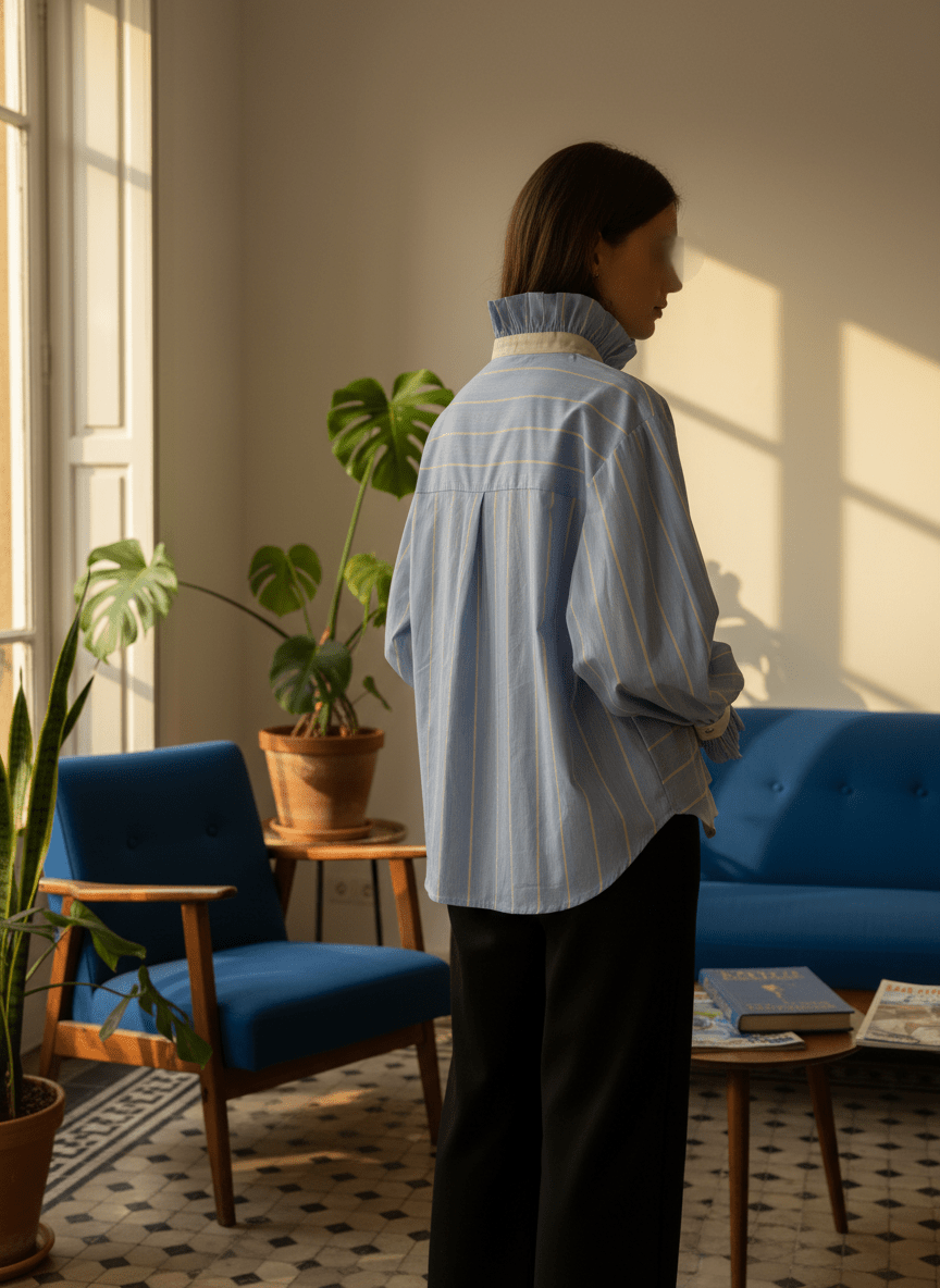 Chemise Vadim BLEU CIEL - OPULLENCE Top