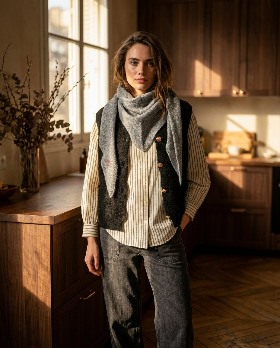 ÉCHARPE CLEON GRIS - ORFEO PULL