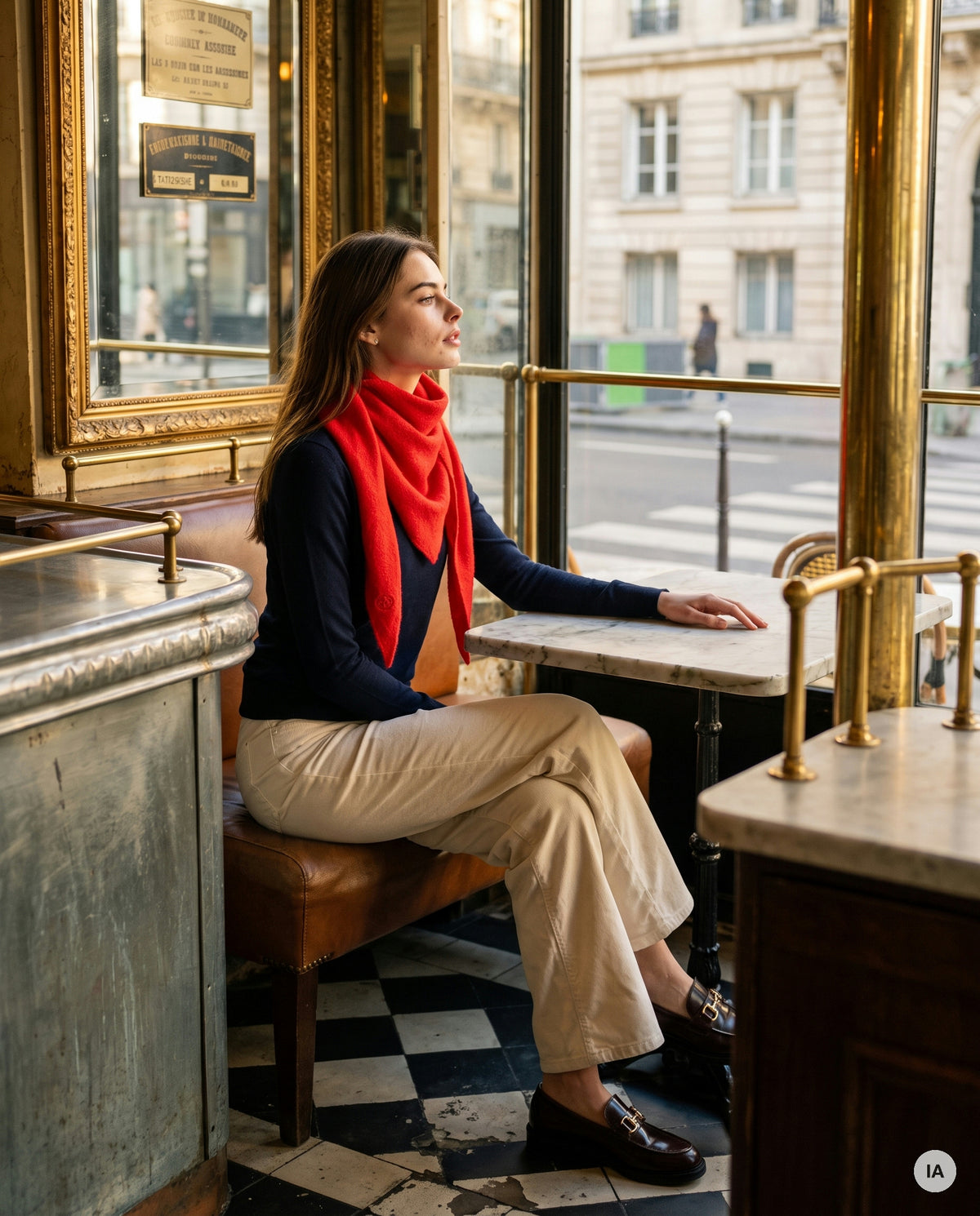 ÉCHARPE CLEON ROUGE - ORFEO Foulard — Image générée par IA
