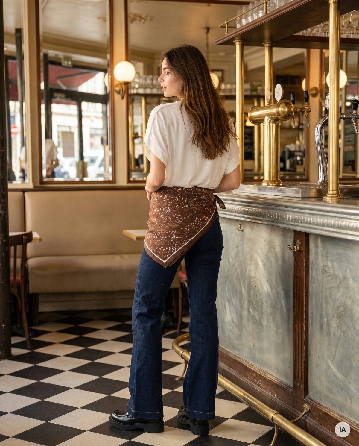 FOULARD CLARICE CHOCOLAT - YCOO Ceinture — Image générée par IA