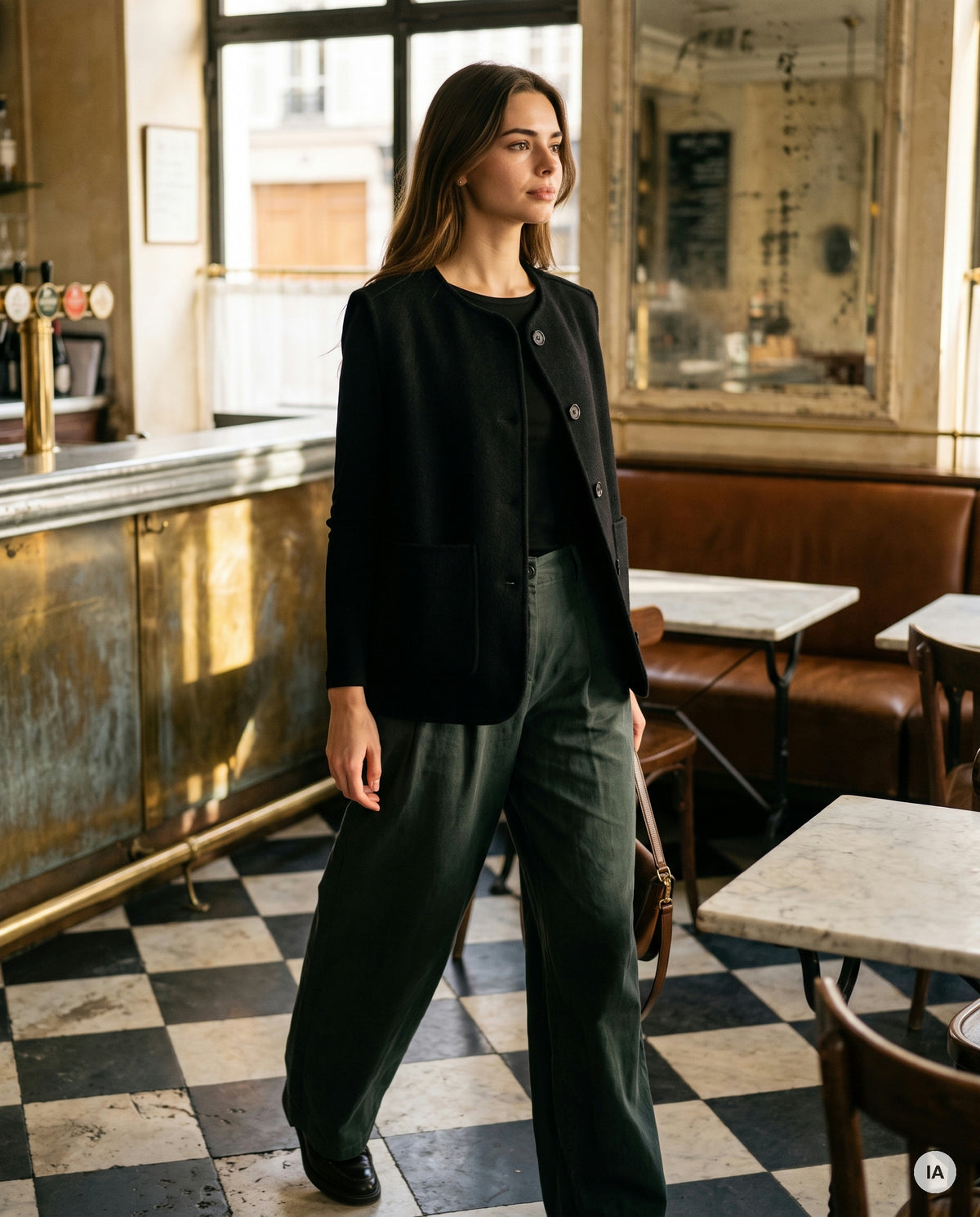 GILET BETY NOIR - OPULLENCE Gilet — Image générée par IA