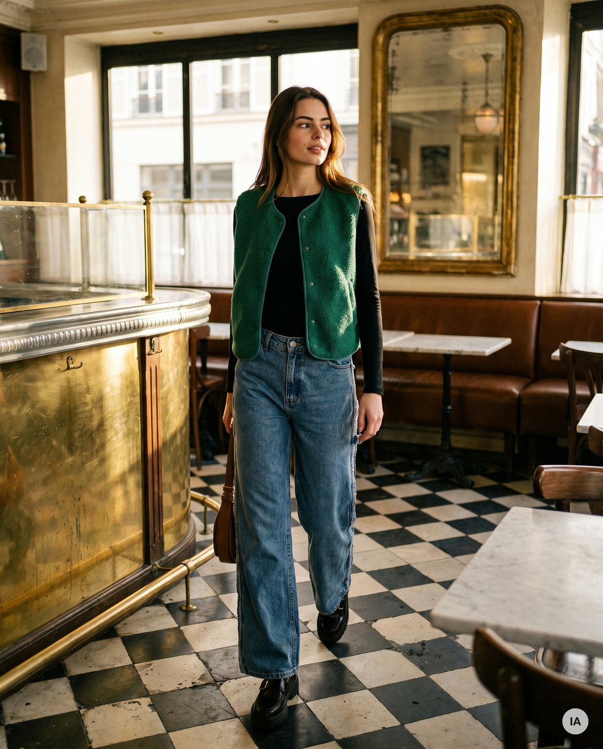 GILET SANS MANCHES PAULINE VERT - CHARLIOR Gilet — Image générée par IA