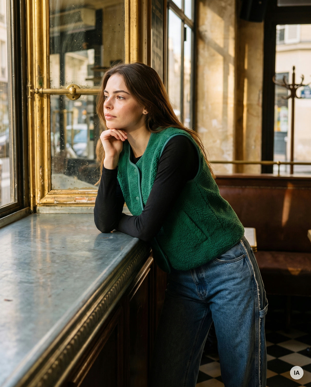 GILET SANS MANCHES PAULINE VERT - CHARLIOR Gilet — Image générée par IA