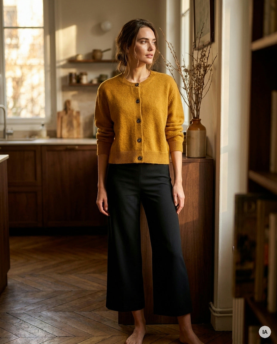 GILET WAYRA OCRE - ORFEO PULL — Image générée par IA