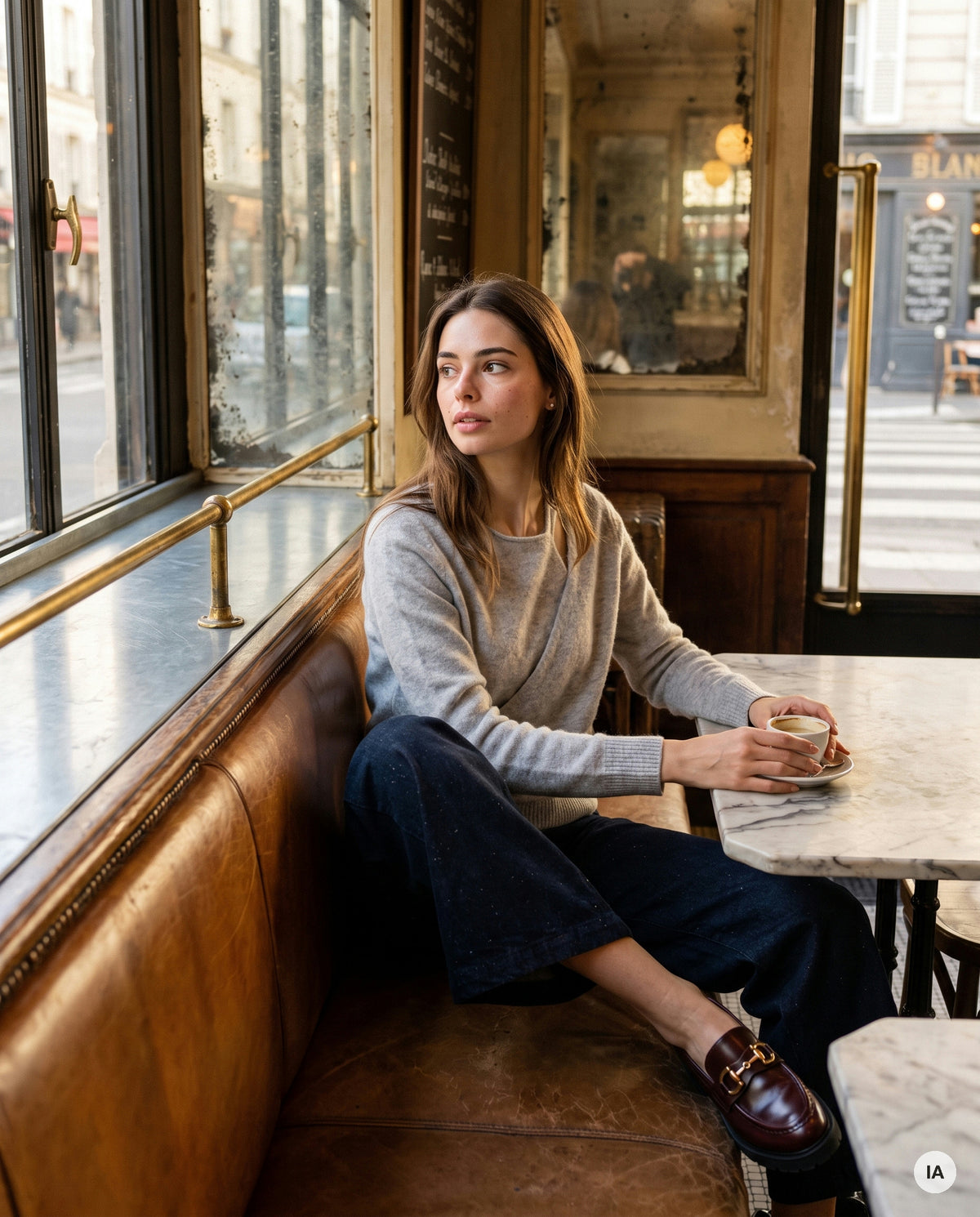 PULL MATHURIN GRIS CHINE - ORFEO PULL — Image générée par IA