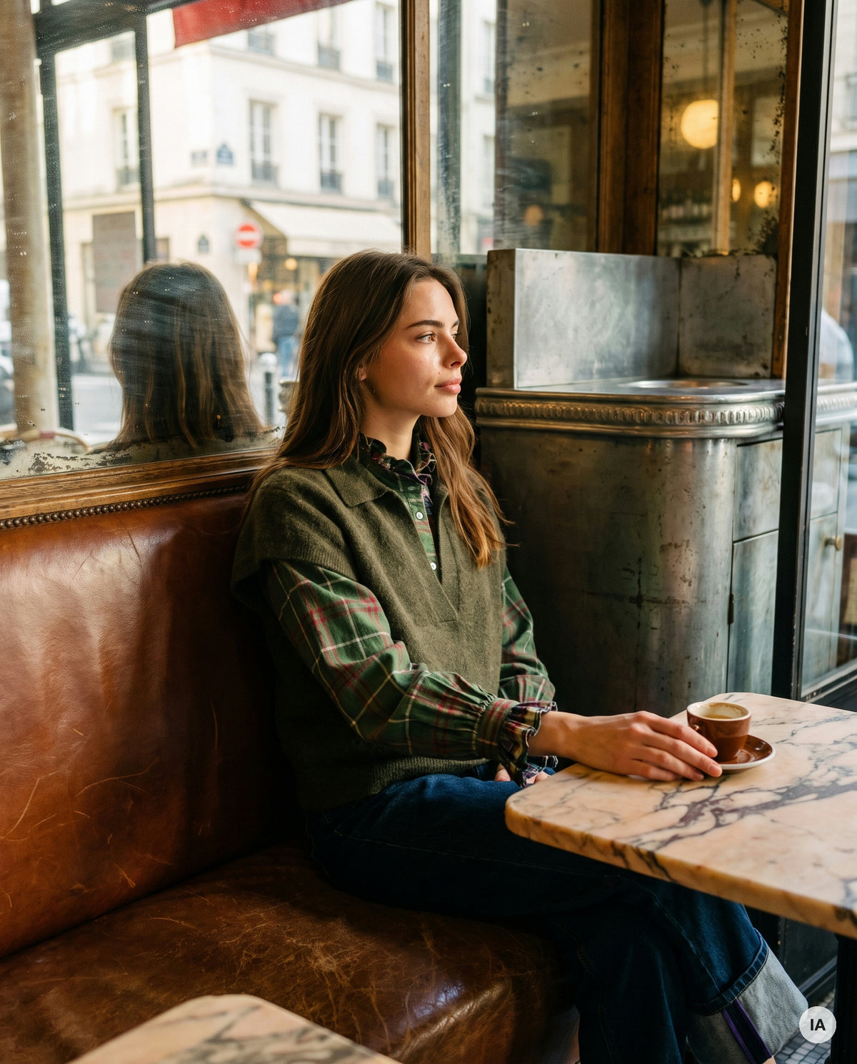 PULL MOTEL KHAKI - MINUIT DOUZE Pull — Image générée par IA