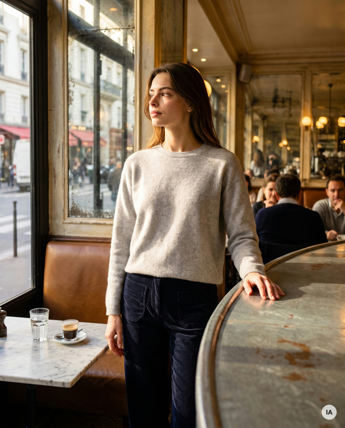 PULL SAMBA GRIS CHINE - ORFEO PULL — Image générée par IA