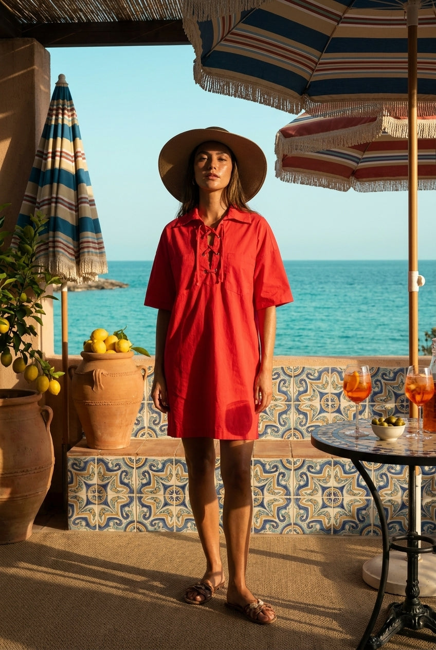 ROBE DINA ROUGE - OPULLENCE Robe