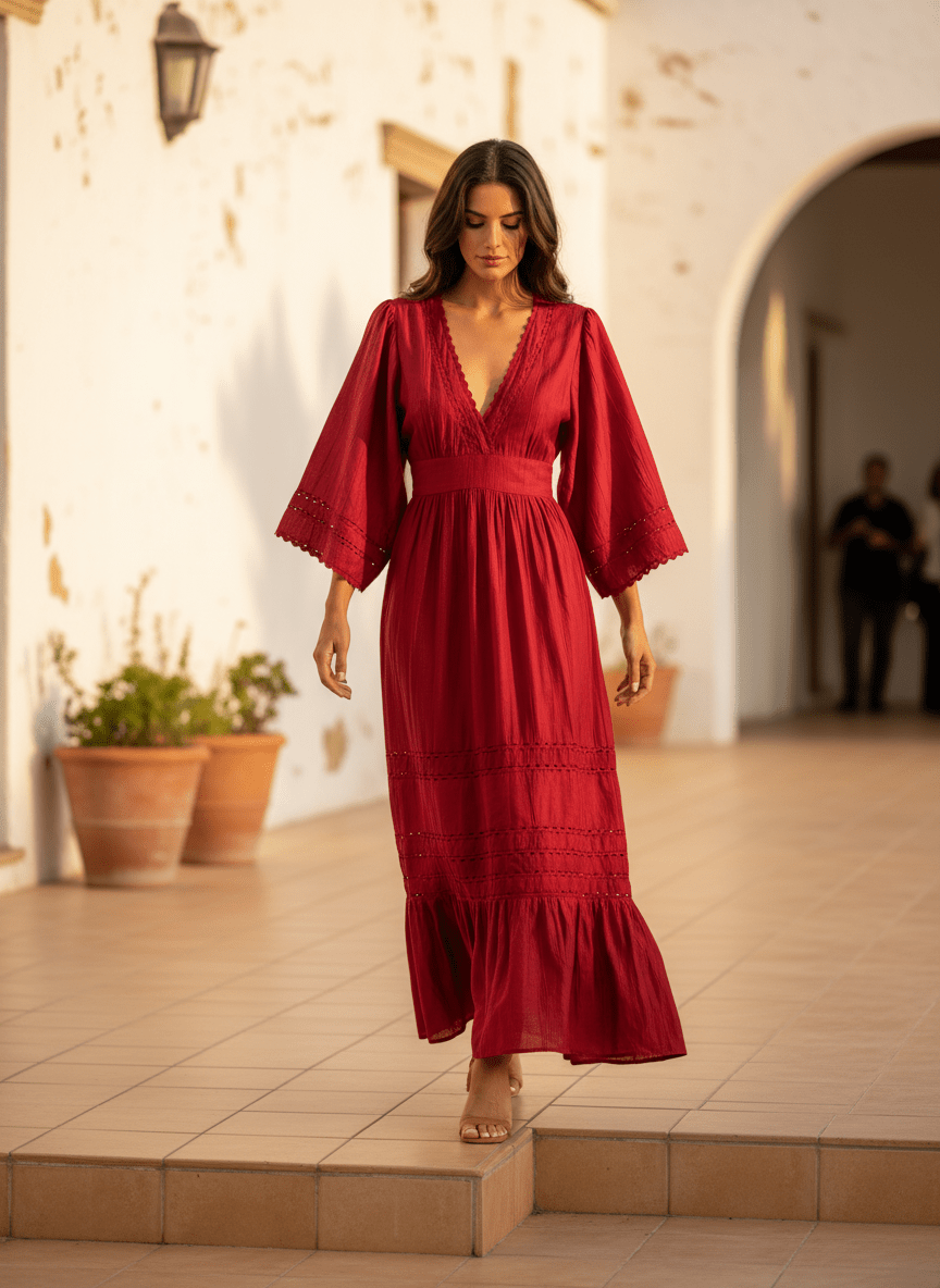 ROBE WYNONNA Rouge - ORFEO Robe