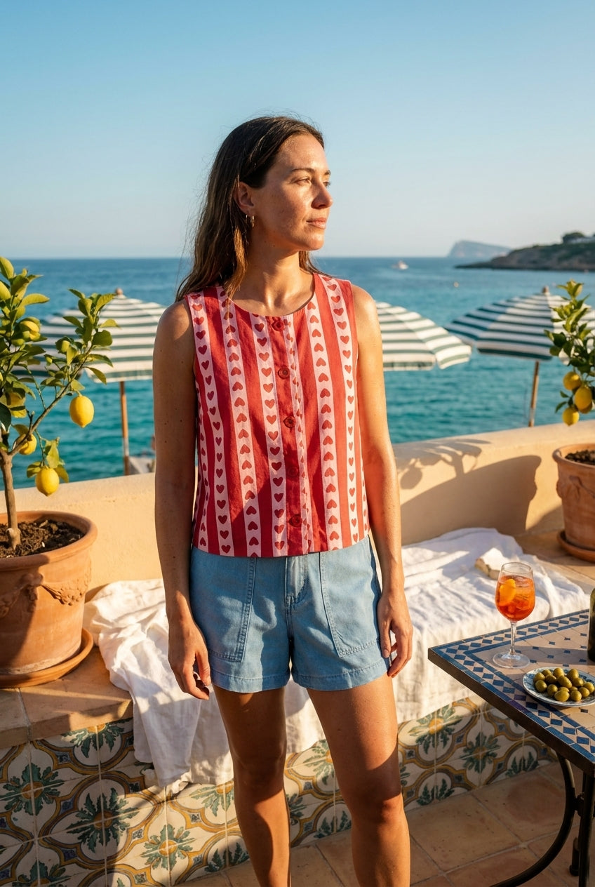TOP MARIUS - CERISE BLUE Top