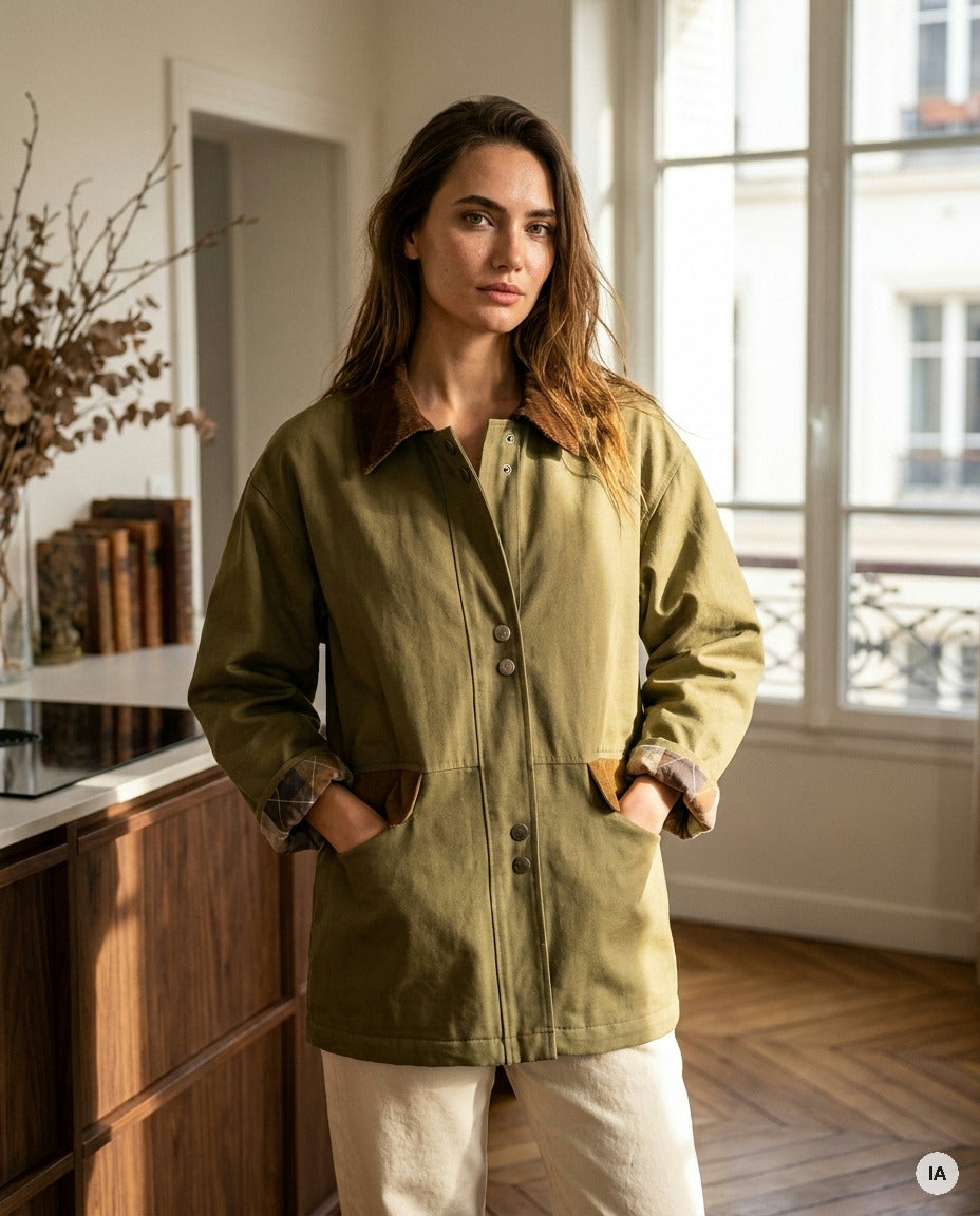 VESTE DUSTY BEIGE - ORFEO VESTE — Image générée par IA