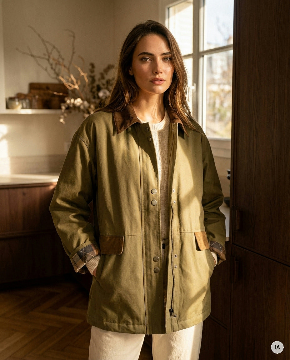 VESTE DUSTY BEIGE - ORFEO VESTE — Image générée par IA