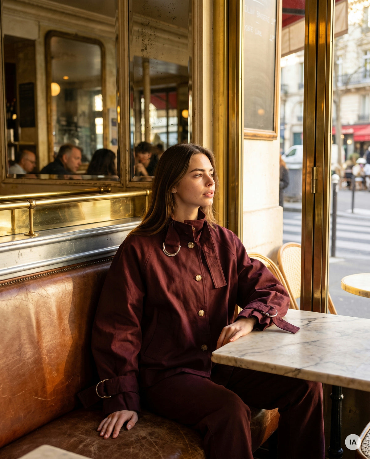 VESTE NEWPORT BORDEAUX - MINUIT DOUZE Veste — Image générée par IA
