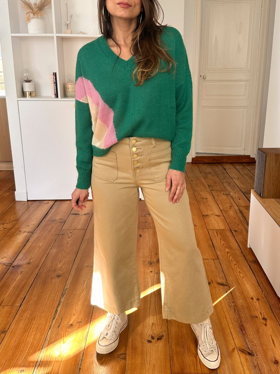 Jeans Atlanta BEIGE - LA PETITE ETOILE Pantalon pour femme
