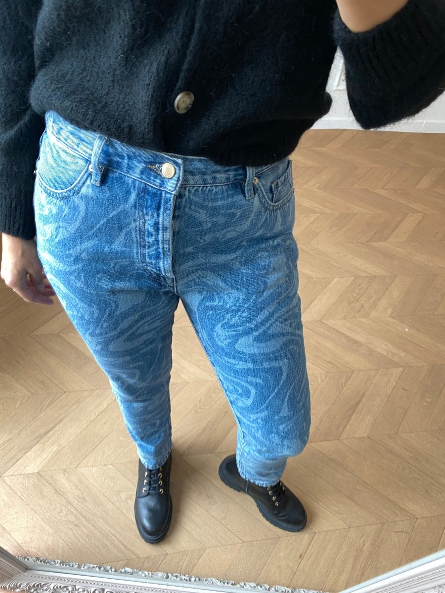 Pantalon Olivia Marble MARBLE BLUE - NAGEV Pantalon pour femme
