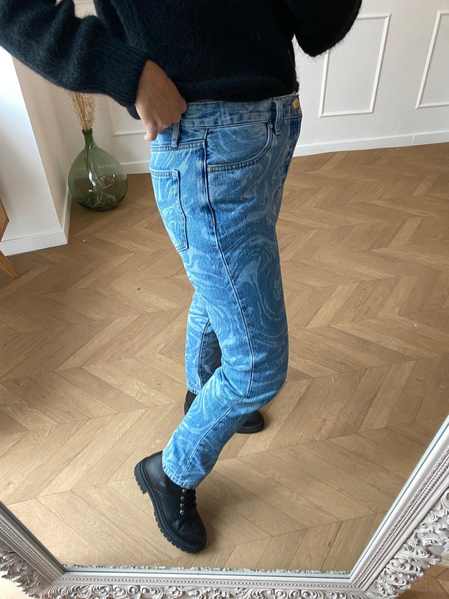 Pantalon Olivia Marble MARBLE BLUE - NAGEV Pantalon pour femme