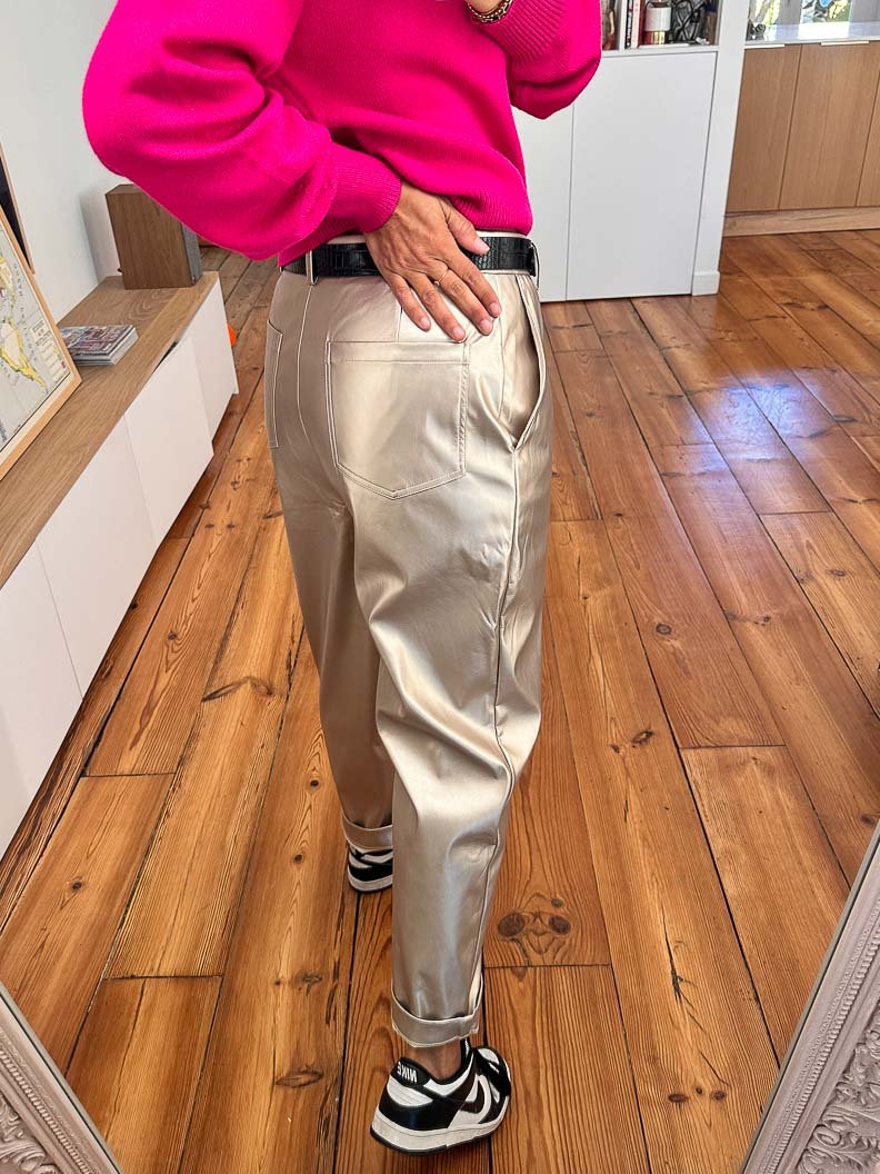 Pantalon Pam SIMILI dore - LAUREPLUSMAX Pantalon pour femme