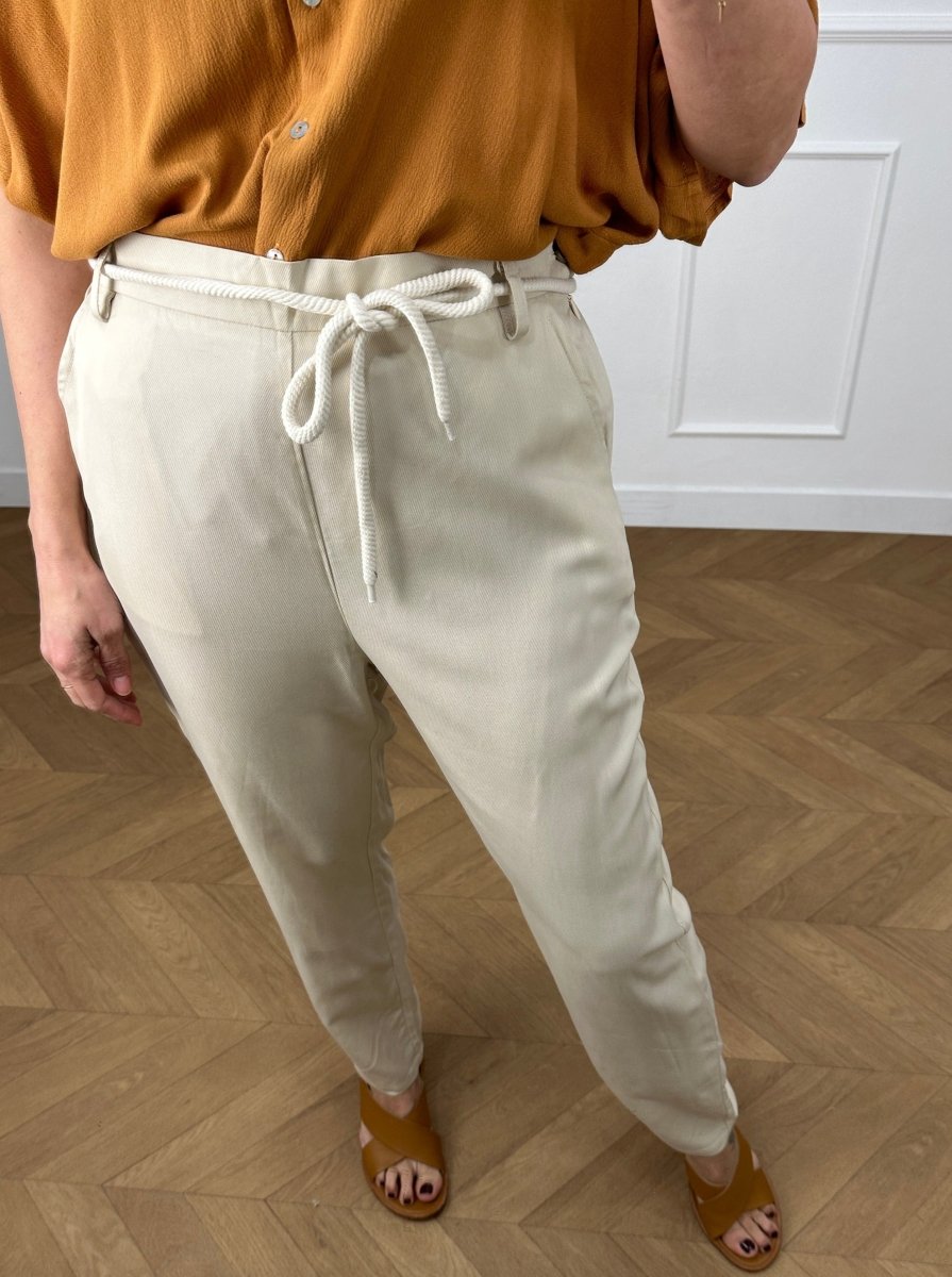 Pantalon Pareloup VANILLE - LAUREPLUSMAX Pantalon pour femme