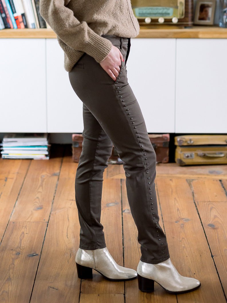 Pantalon Stud CHATAIGNE - HAPPY Pantalon pour femme