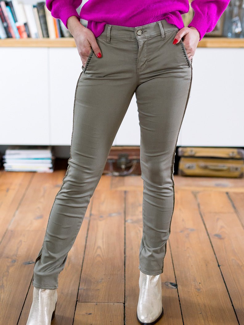 Pantalon Stud TABAC - HAPPY Pantalon pour femme