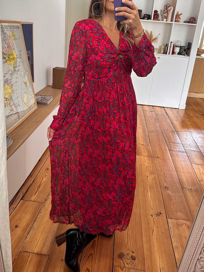 Robe Aslaug ROUGE - IDANO Robe pour femme