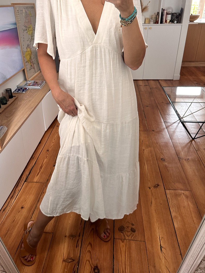 Robe goma IVOIRE blanc - YCOO Robe pour femme