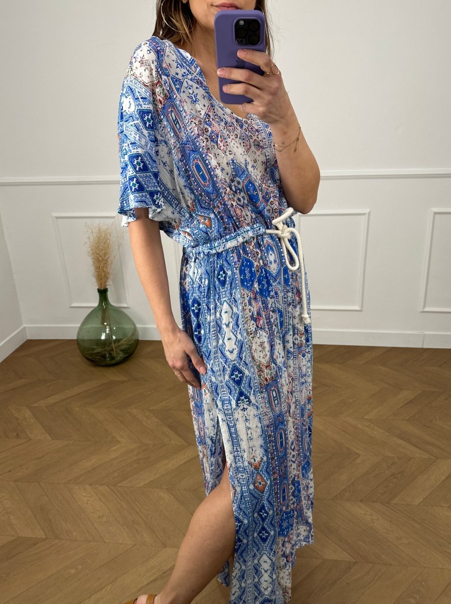 Robe Rousses Egypte bleu klein - LAUREPLUSMAX Robe pour femme