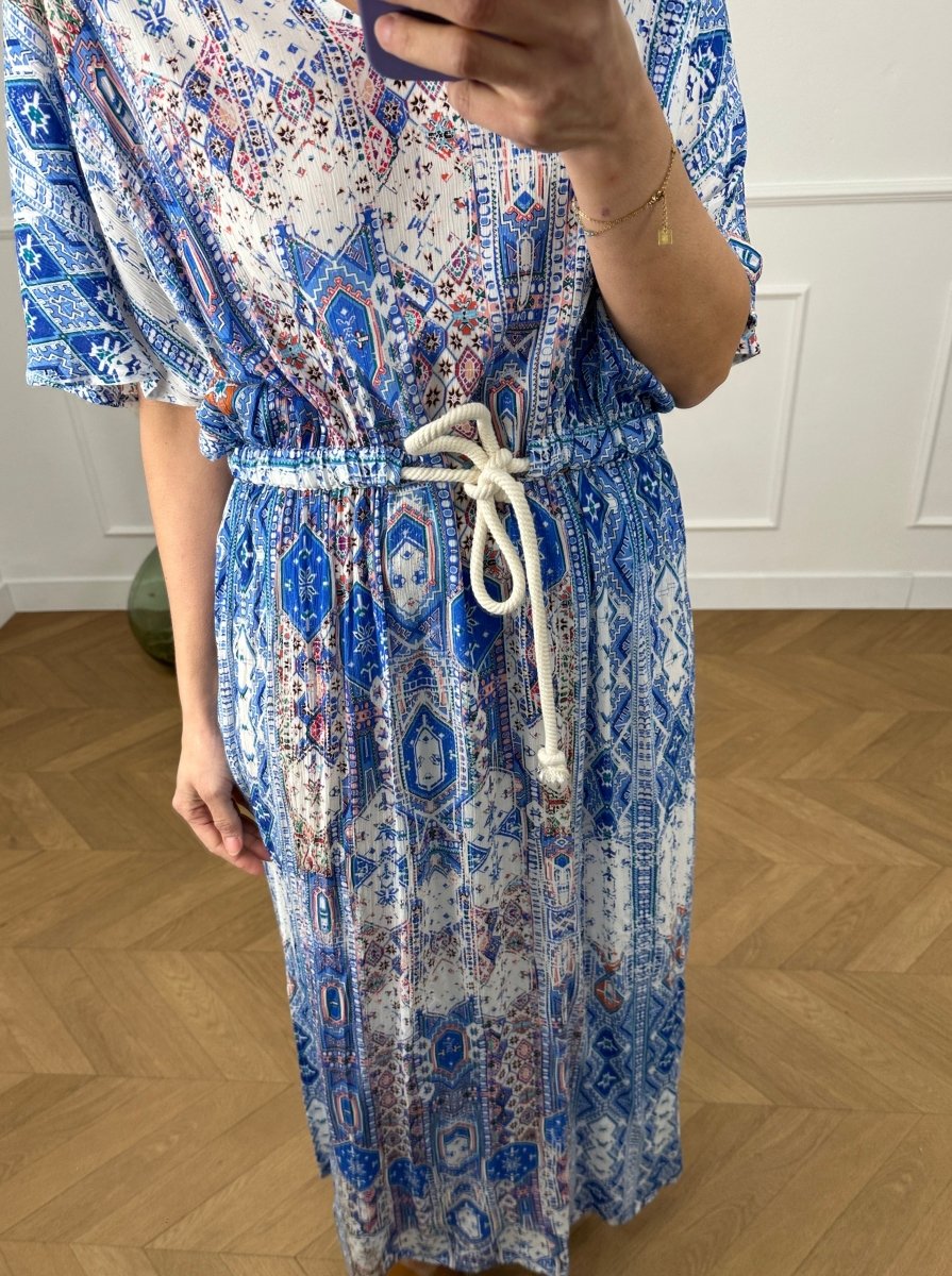 Robe Rousses Egypte bleu klein - LAUREPLUSMAX Robe pour femme