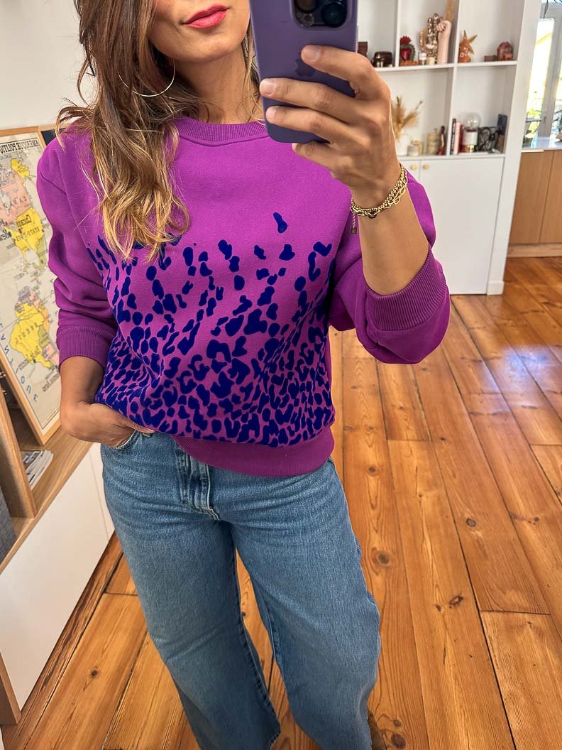 Sweat Clarice VIOLET - ORFEO Top pour femme