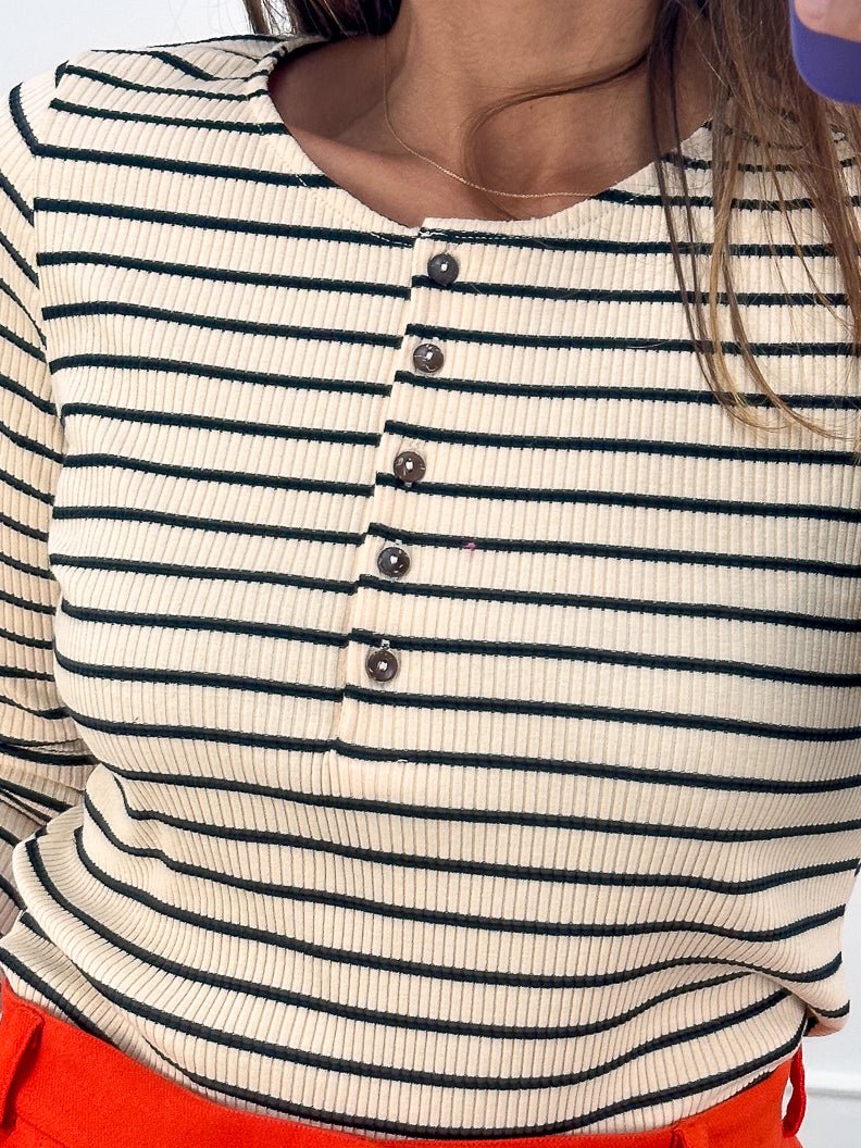 T-shirt Lemy RAYURE BEIGE - GRACE ET MILA Top pour femme